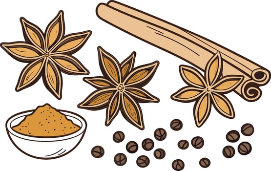 Spices Design Capturing Natural Colors and Textures Authentic Spices Illustration Perfect vector