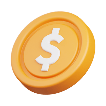 Golden dollar coin illustration png