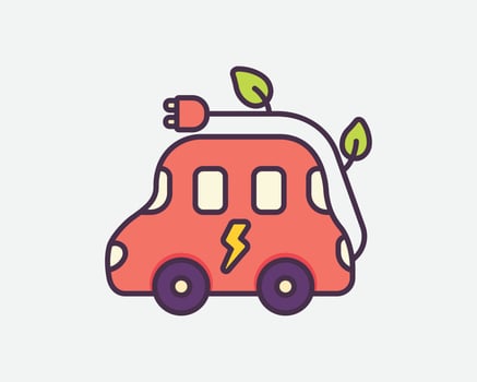 Sustainable Electric Vehicle Transport Energy Concept vector