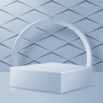 Minimalist display pod on blue background vector