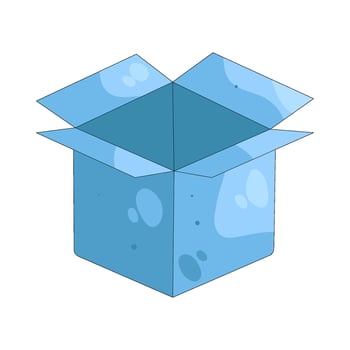 Illustration of an Open Blue Box vector
