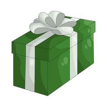 Illustration of Green Gift Box with Ribbon vector