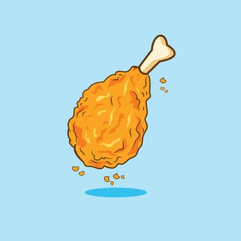 Fried Chicken Leg Vectors Illustration
