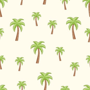 Seamless pattern Palm tree cartoon icon. illustration, background tropical plant. vector
