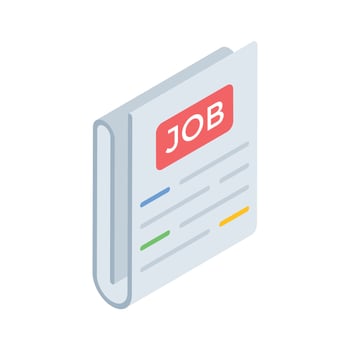 Here is an isometric style icon of job news vector