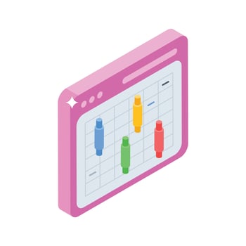 A well designed isometric style icon of stock market vector