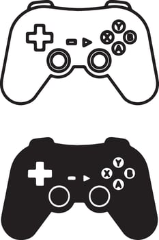 Dual Gamepad Icons Outline and Solid vector