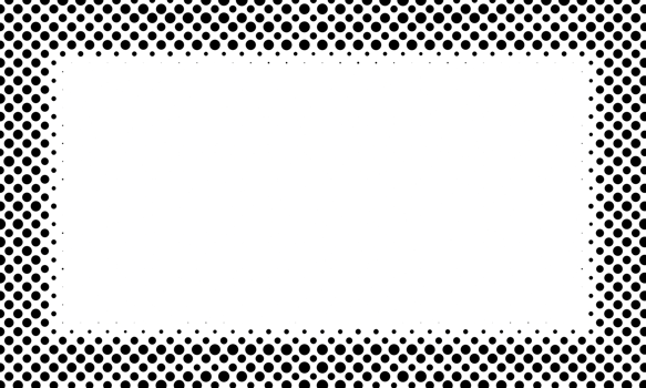 Black dots rectangle border frame, halftone square png