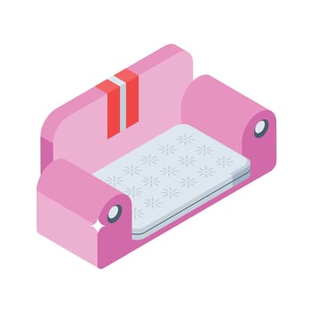 Pink couch with decorative design vector