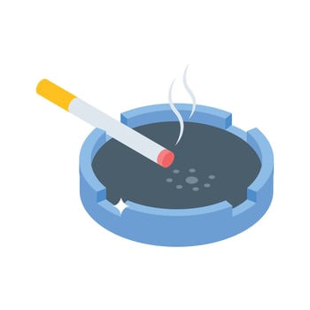 Check out this isometric icon of round ashtray tray vector