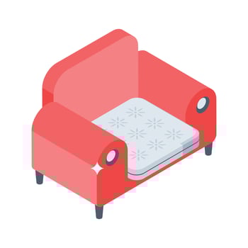 Stylish red armchair design vector