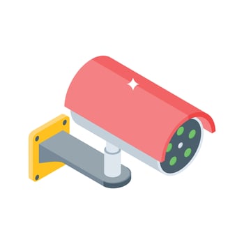 Grab this isometric icon of secure CCTV system vector