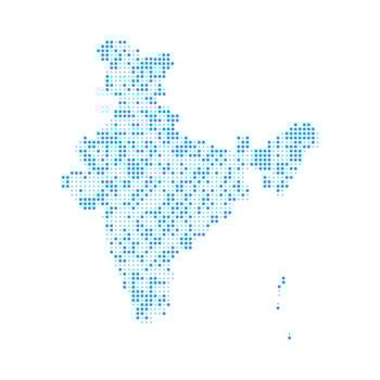 dotted pixel map india minimalist design vector
