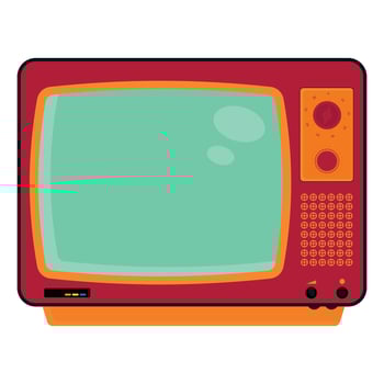 Vintage TV Screen Flat Design vector