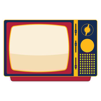 Old Retro Television Flat Illustration vector