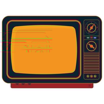 Retro Box TV Flat vector