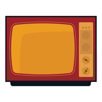Retro Vintage Television Flat Illustration vector