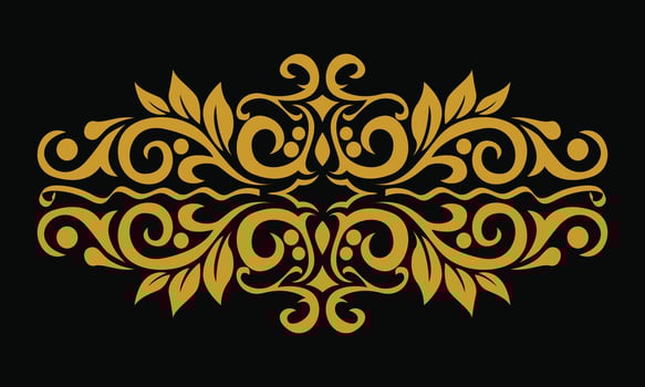 Abstract gold floral vintage ornament vector