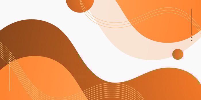 Orange wave shape pattern on white color background. Trendy abstract background with wave fluid shapes element design. Cool banner background. vector