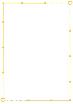 Modern Dotted Line Border with Hearts on the Corners vector