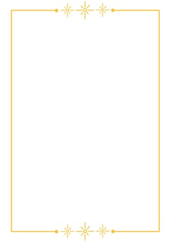 Minimalist Yellow Line Border with Sunburst and Dot Elements vector