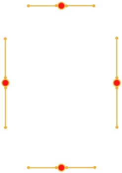 Minimalist Yellow Border with Bold Red Circle Dots vector