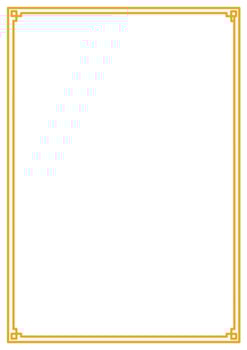 Clean and Simple Geometric Yellow Gold Frame Border vector