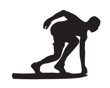 Snowboarder Ready to Ride Silhouette vector