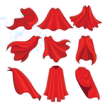 Red capes in various designs vector