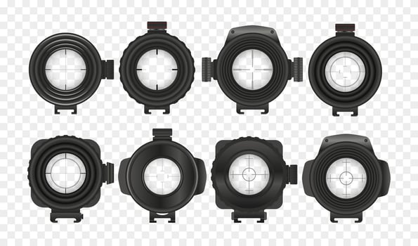 Different styles of gun scopes vector