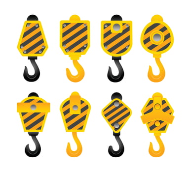 yellow and black crane hooks vector