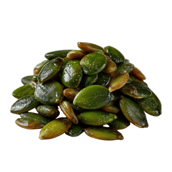 Close up View of Raw Pumpkin Seeds Piled on Each Other Isolated on a for Culinary Use png