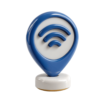 Wi Fi Location Pin with Blue Design and Signals for Connectivity and Navigation in Modern Technology png