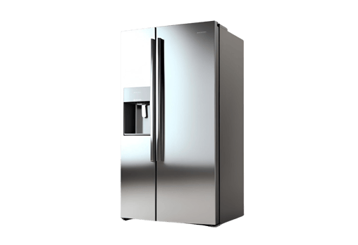 Realistic home 3D refrigerator isolated for modern kitchen interior display. png