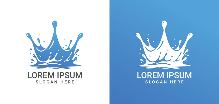 Crown water Splash Logo design vector