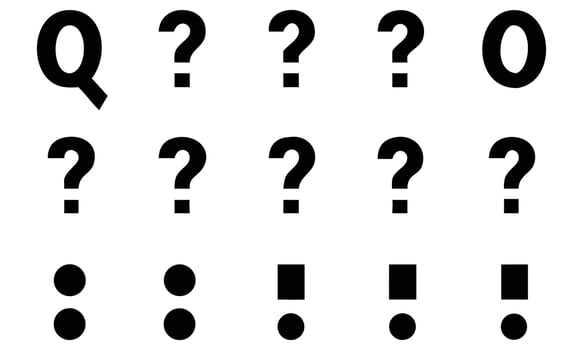 A set of question marks with different sizes vector