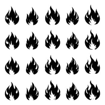 Fire icon set vector