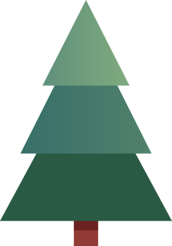 A simple geometric Christmas tree with three green tiers. png