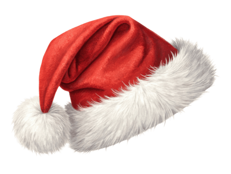 Festive red Christmas hat with fluffy white trim and pom pom adds cheerful touch to holiday celebrations png