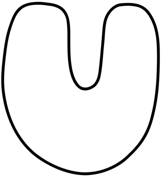Paper Cut Alphabet. Capital letters. Bold White Graphic Alphabet, U. png