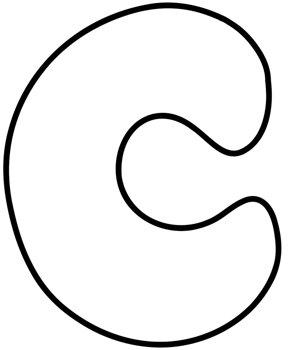 Paper Cut Alphabet. Capital letters. Bold White Graphic Alphabet, C. png