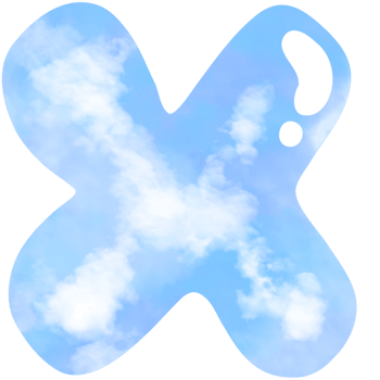 Alphabet X made of clouds, Cloud typography. png