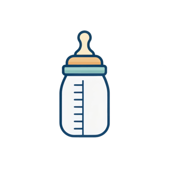 Baby bottle with nipple isolated on transparent background png
