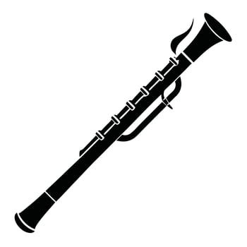 bassoon black white silhoutte on white backgrou.eps vector