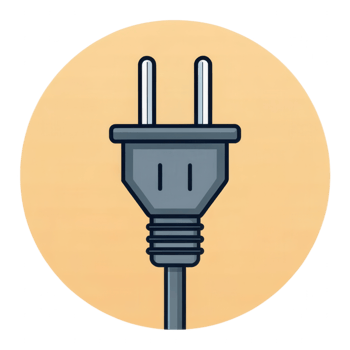 Gray electrical plug with cord isolated on transparent background png