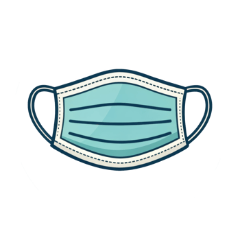 Blue surgical mask isolated on transparent background png