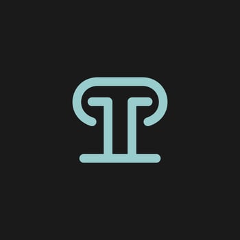 Letter T and P icon design template. Letter T and P silhouette. Awesome letter line art logotype. vector