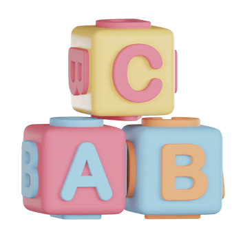 Colorful 3d education icon with alphabet blocks for early learning and playful education concept png