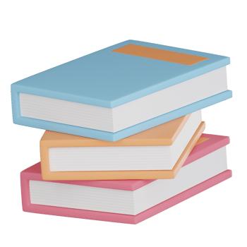 Stack of colorful books icon in 3d style representing education and learning concept png