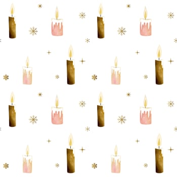 winter candle pattern design vector